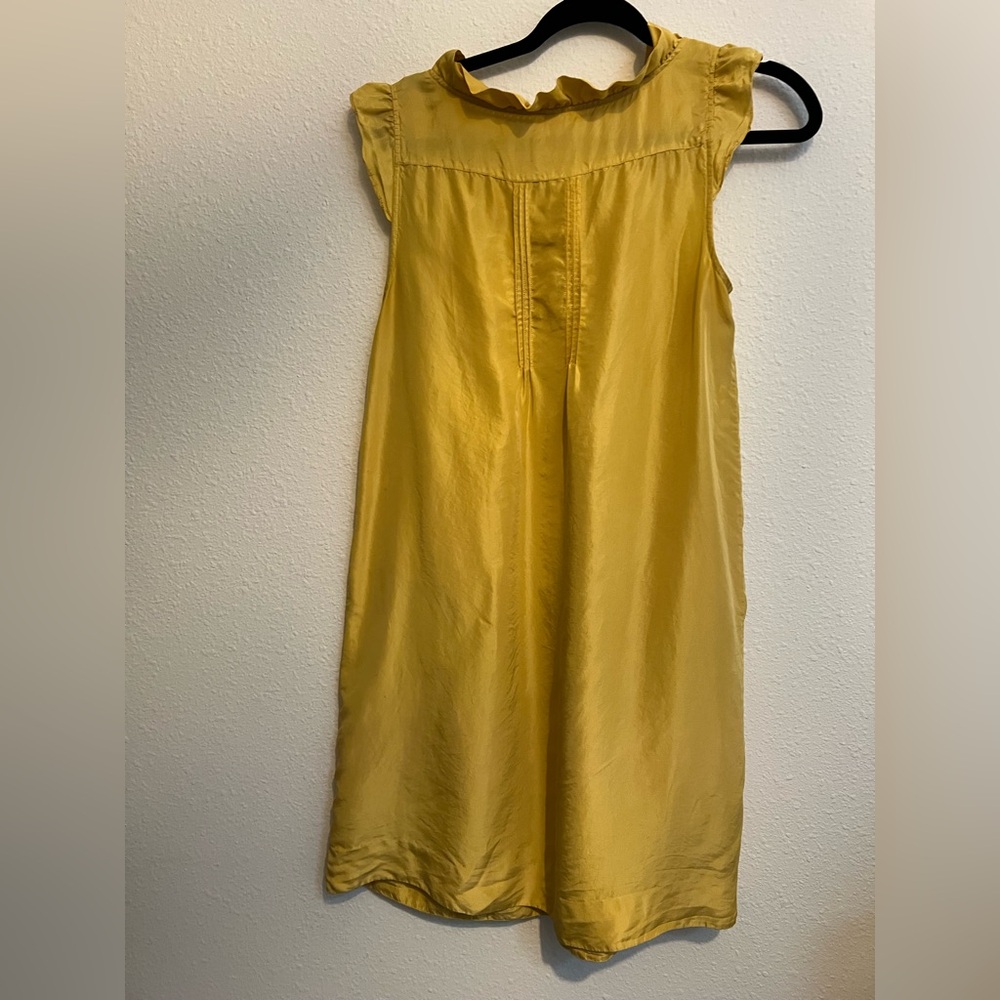 #1021 Anthropologie Maeve Golden Yellow Silk Dress size 6 - Picture 2 of 4
